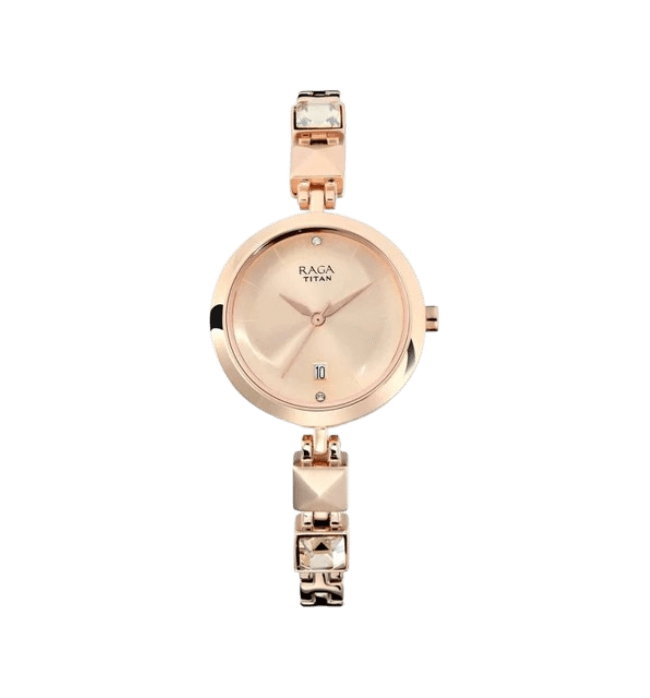 Titan Titan Raga Viva Rose Gold Dial Ladies NP2606WM01